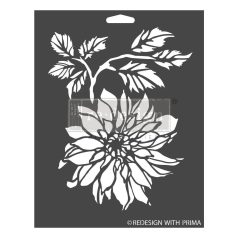   Re-Design with Prima Dekor Stencil 9"X12" - Dahlia Garden - Decor Stencils (1 db)