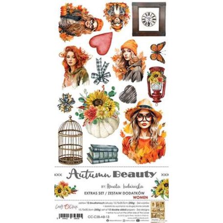 Craft O'Clock Kivágóív - Autumn Beauty - Women - Extras to Cut (1 csomag)