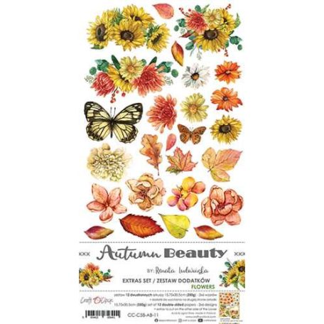 Craft O'Clock Kivágóív - Autumn Beauty - Flower - Extras to Cut (1 csomag)