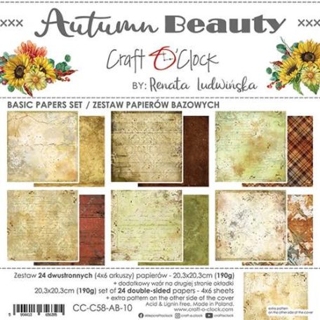 Craft O'Clock Scrapbook papírkészlet 8" (20 cm) - Autumn Beauty - Basic Paper Set (1 csomag)