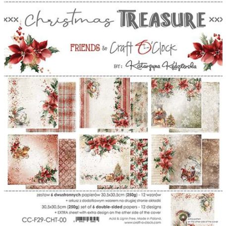 Craft O'Clock Scrapbook papírkészlet 12" (30 cm) - Christmas Treasure - Paper Collection Set (1 csomag)