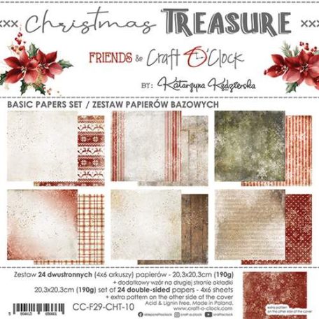 Craft O'Clock Scrapbook papírkészlet 8" (20 cm) - Christmas Treasure - Basic Paper Set (1 csomag)