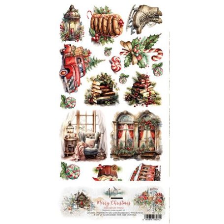 Alchemy of Art Kivágóív 6"x12" (15cm x 30 cm) - Merry Christmas - Extras to Cut Set (1 csomag)