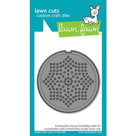 Lawn Fawn Vágósablon LF3260 - embroidery hoop snowflake add-on - Lawn Cuts (1 csomag)