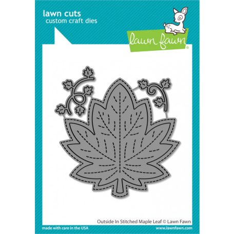 Lawn Fawn Vágósablon LF3248 - outside in stitched maple leaf - Lawn Cuts (1 csomag)