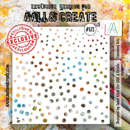 AALL & CREATE Stencil 6" (15 cm) - Cascading Dots (1db)
