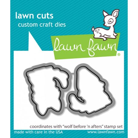 Lawn Fawn Vágósablon LF3221 bélyegzőhöz LF3222 - wolf before 'n afters - Lawn Cuts (1 csomag)
