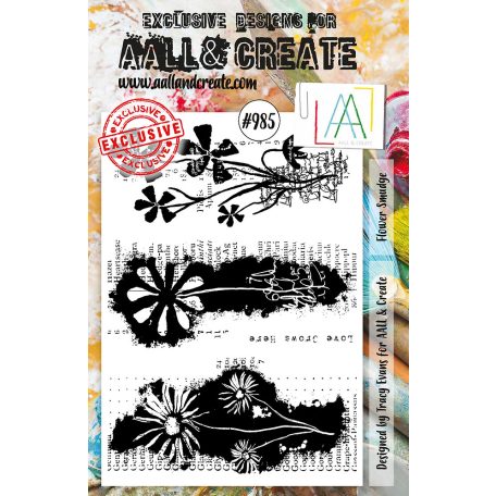 AALL & CREATE Szilikonbélyegző A5 - Flower Smudge - Stamp Set (1 db)