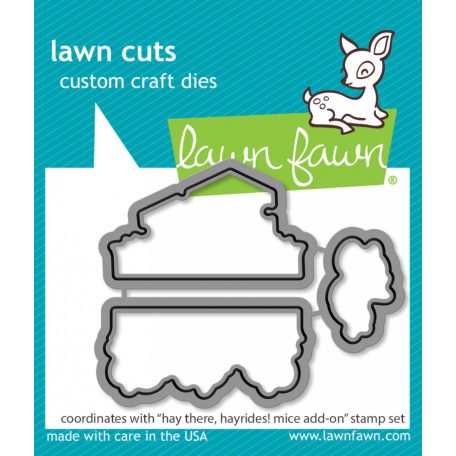Lawn Fawn Vágósablon LF3215 bélyegzőhöz LF3216 - hay there, hayrides! mice add-on - Lawn Cuts (1 csomag)