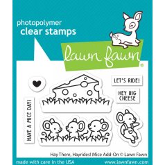   Lawn Fawn Szilikonbélyegző LF3215 - hay there, hayrides! mice add-on - Clear Stamps (1 csomag)