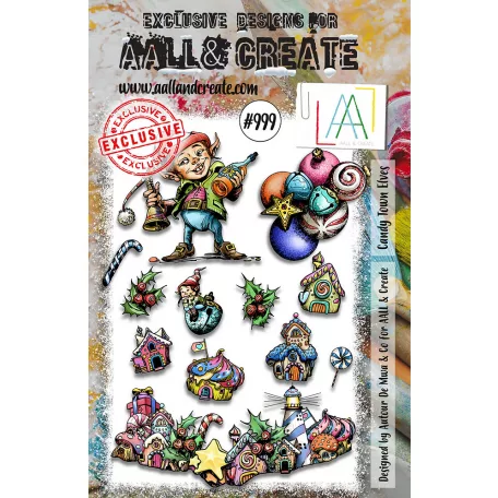 AALL & CREATE Szilikonbélyegző A5 - Candy Town Elves - Stamp Set (1 db)