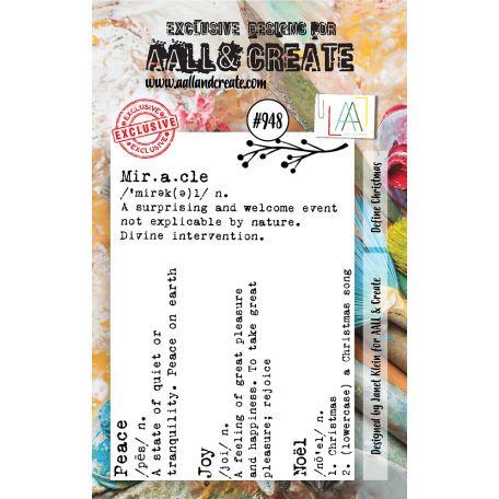 AALL & CREATE Szilikonbélyegző A7 - Define Christmas - Stamp Set (1 db)