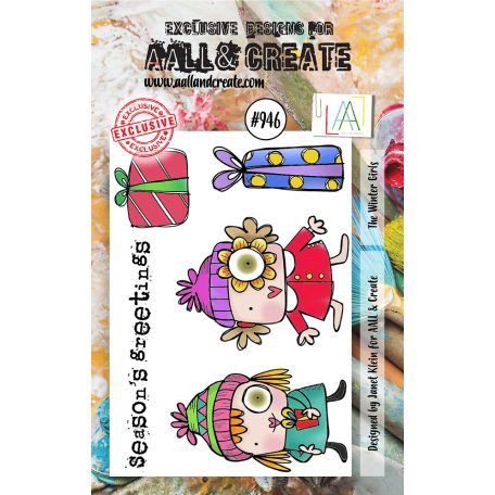AALL & CREATE Szilikonbélyegző A7 - The Winter Girls - Stamp Set (1 db)