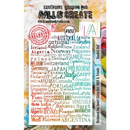 AALL & CREATE Szilikonbélyegző A7 - Bucket List - Stamp Set (1 db)