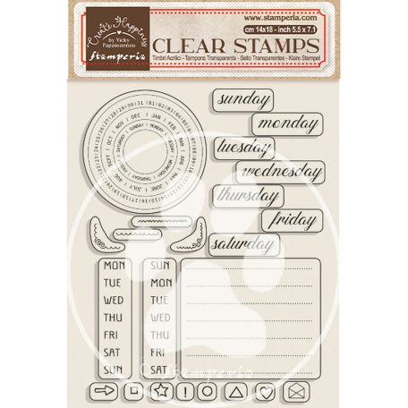 Stamperia Szilikonbélyegző - Weekly Planner - Create Happiness - Clear Stamps (1 csomag)