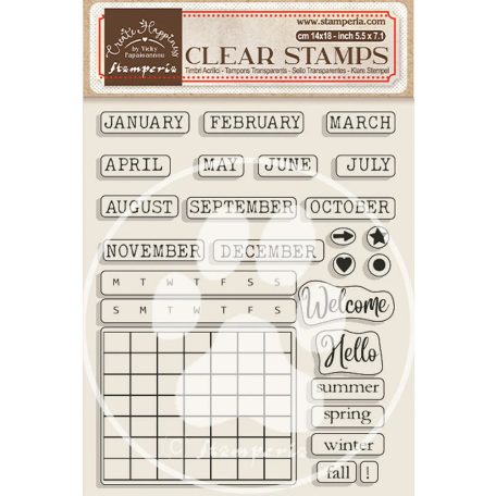 Stamperia Szilikonbélyegző - Calendar, Monthly - Create Happiness - Clear Stamps (1 csomag)