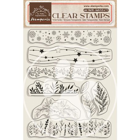 Stamperia Szilikonbélyegző - Borders With Leaves - Create Happiness - Clear Stamps (1 csomag)