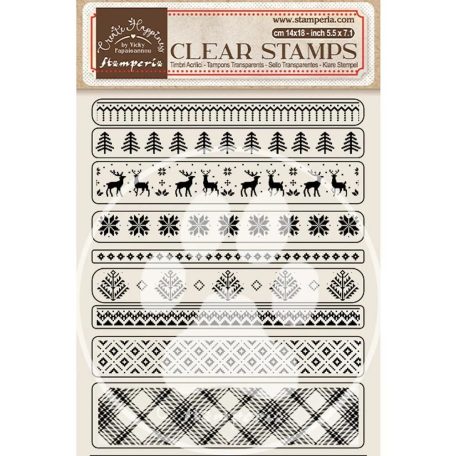 Stamperia Szilikonbélyegző - Borders - Create Happiness - Clear Stamps (1 csomag)