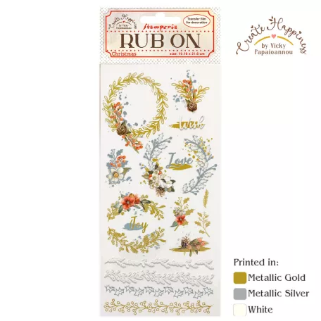 Stamperia Kaparós matrica - Garlands - Create Happiness Christmas - Rub-On (1 ív)