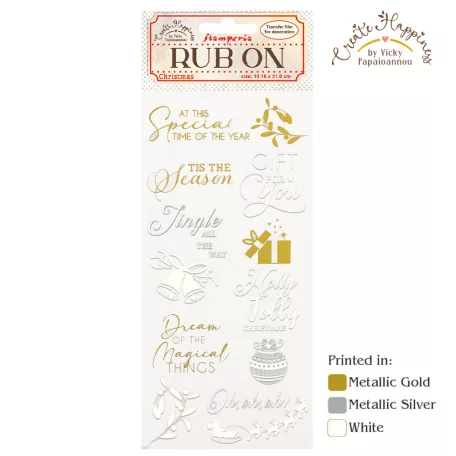 Stamperia Kaparós matrica - Bells - Create Happiness Christmas - Rub-On (1 ív)