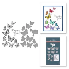   Spellbinders Préslap és vágósablon - Butterfly Swirl - BetterPress (1 db)