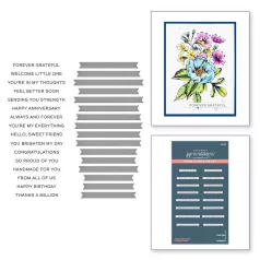   Spellbinders Préslap és vágósablon - Always and Forever Sentiment Strips - BetterPress (1 db)