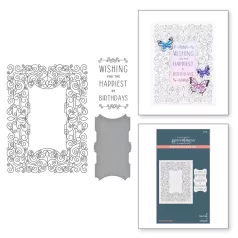   Spellbinders Préslap és vágósablon - Swirl Birthday Frame - BetterPress (1 db)