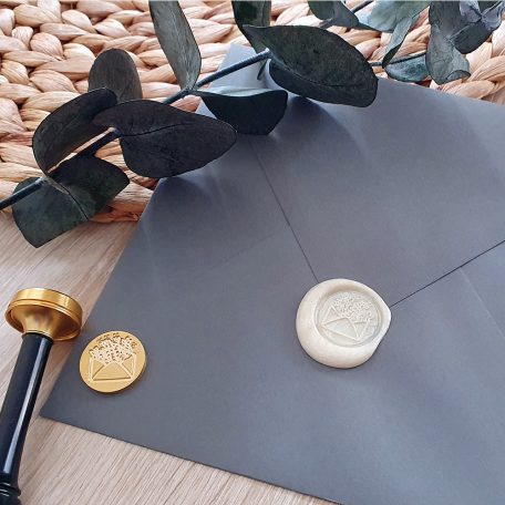 Aladine Viaszpecsét fej 20 mm - Boríték virágokkal - Envelope With Flowers - Wax Seal (1 db)