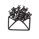 Aladine Viaszpecsét fej 20 mm - Boríték virágokkal - Envelope With Flowers - Wax Seal (1 db)