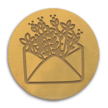 Aladine Viaszpecsét fej 20 mm - Boríték virágokkal - Envelope With Flowers - Wax Seal (1 db)