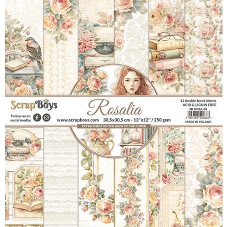 ScrapBoys Scrapbook papírkészlet 12" (30 cm) - Rosalia - Paper Pad (12 lap)