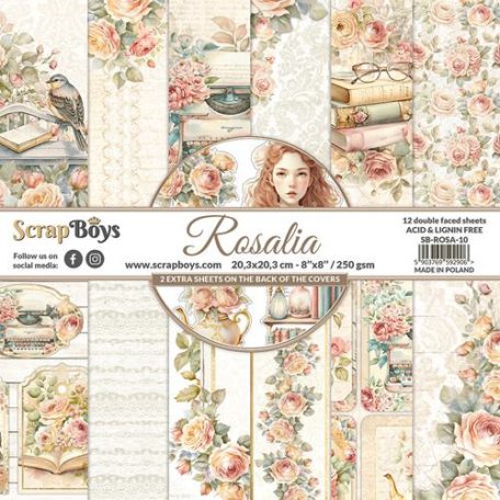 ScrapBoys Scrapbook papírkészlet 8" (20 cm) - Rosalia - Paper Pad (12 lap)