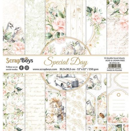 ScrapBoys Scrapbook papírkészlet 12" (30 cm) - Special Day - Paper Pad (12 lap)