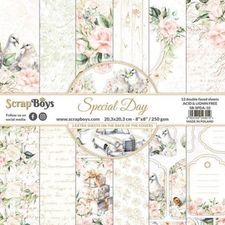 ScrapBoys Scrapbook papírkészlet 8" (20 cm) - Special Day - Paper Pad (12 lap)