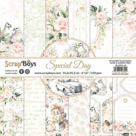 ScrapBoys Scrapbook papírkészlet 6" (15 cm) - Special Day - Paper Pad (24 lap)