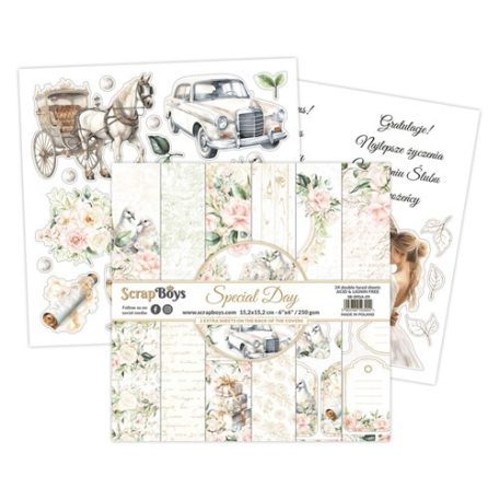 ScrapBoys Scrapbook papírkészlet 6" (15 cm) - Special Day - Paper Pad (24 lap)