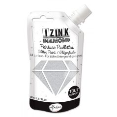   Aladine Gyémánt csillogású festék 80 ml - Ezüst - Silver - Izink Diamond (1 db)