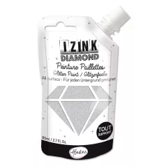   Aladine Gyémánt csillogású festék 80 ml - Ezüst - Silver - Izink Diamond (1 db)