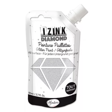 Aladine Gyémánt csillogású festék 80 ml - Ezüst - Silver - Izink Diamond (1 db)