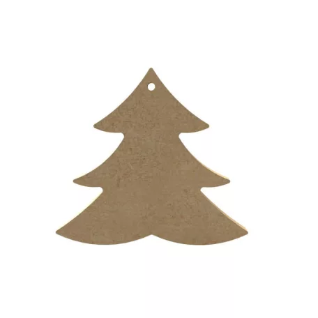 Gomille MDF dekoráció 6 mm - Karácsonyfa - 11x10cm Christmas Tree (with hole) - Wood decoration (1 db)
