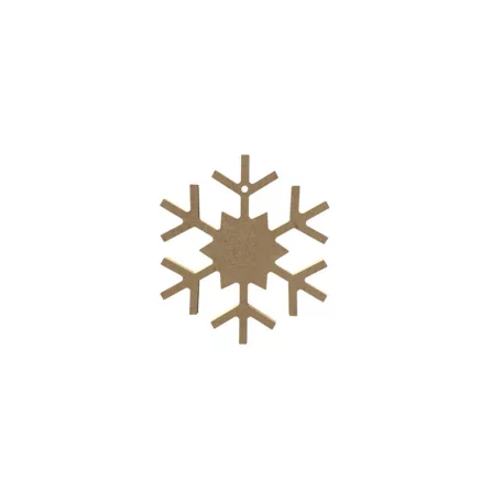 Gomille MDF dekoráció 6 mm - 10x10cm Hópehely - Flake #2 (with hole) - Wood decoration (1 db)