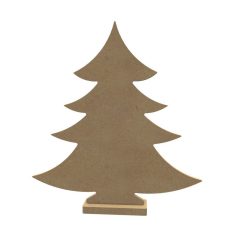   Gomille MDF dekoráció 6 mm - Karácsonyfa + alap - 24x27cm Christmas Tree + Base  - Wood decoration (1 db)