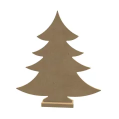   Gomille MDF dekoráció 6 mm - Karácsonyfa + alap - 24x27cm Christmas Tree + Base  - Wood decoration (1 db)