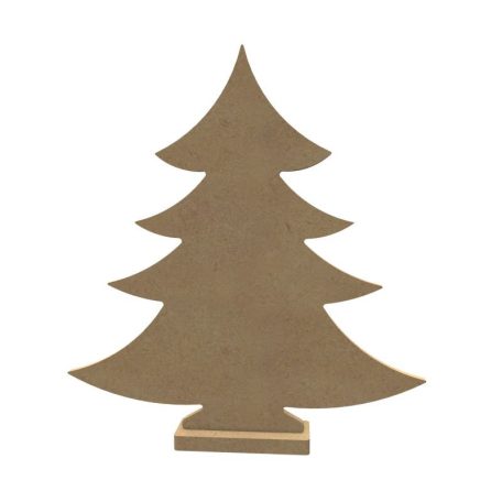 Gomille MDF dekoráció 6 mm - Karácsonyfa + alap - 24x27cm Christmas Tree + Base  - Wood decoration (1 db)