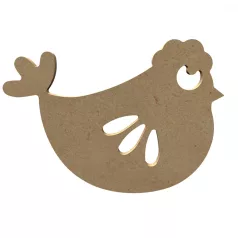   Gomille MDF dekoráció 6 mm - Tyúk - Detailed Hen15cm - Wood decoration (1 db)
