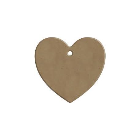 Gomille MDF dekoráció 6 mm - Szív - Heart (with hole) 7x6cm  - Wood decoration (1 db)
