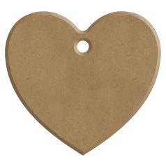   Gomille MDF dekoráció 6 mm - Szív - Heart (with hole) 5x5cm - Wood decoration (1 db)