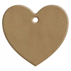   Gomille MDF dekoráció 6 mm - Szív - Heart (with hole) 5x5cm - Wood decoration (1 db)