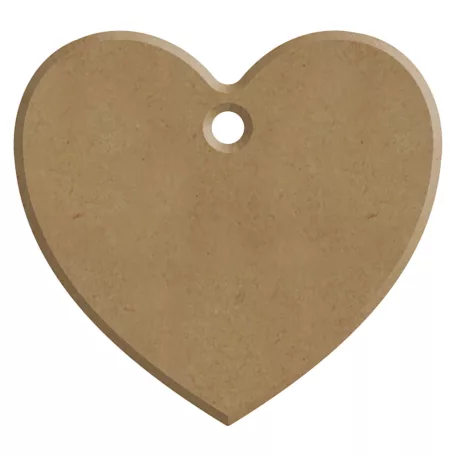 Gomille MDF dekoráció 6 mm - Szív - Heart (with hole) 5x5cm - Wood decoration (1 db)