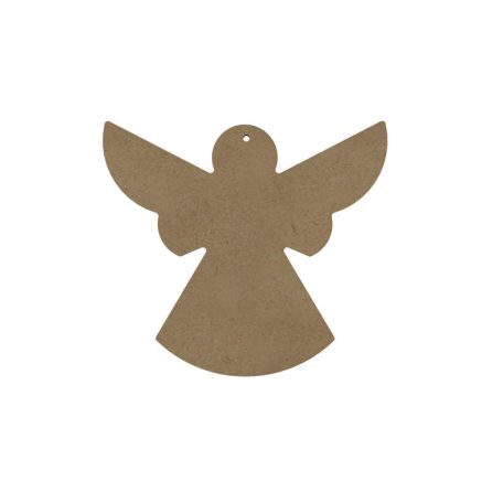 Gomille MDF dekoráció 6 mm - Angyal - 15x13cm Facing Angel (with hole) - Wood decoration (1 db)